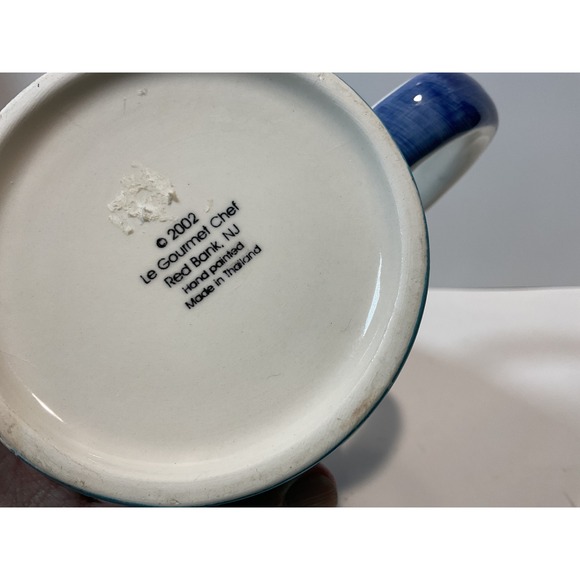 Le Gourmet Chef Snowman Mug 2002 Hand Painted Ceramic Holiday Coffee Tea Cup - Picture 3 of 6